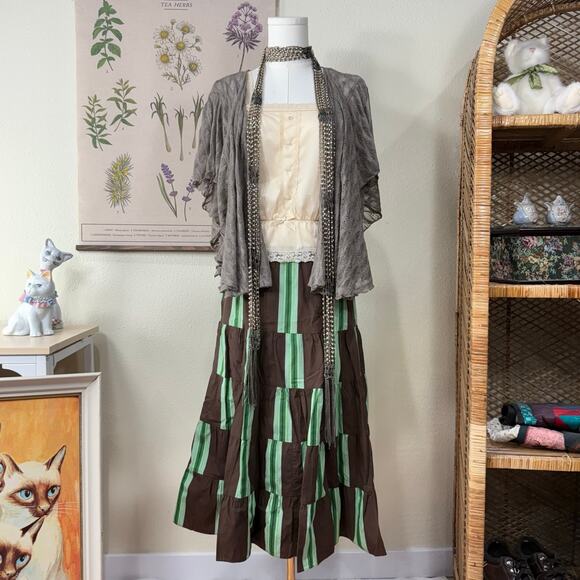 Old Navy Dresses & Skirts - Y2k Tiered Peasant Low Waist Skirt Coastal Cowgirl Fairy Grunge Boho Mori Kei XS